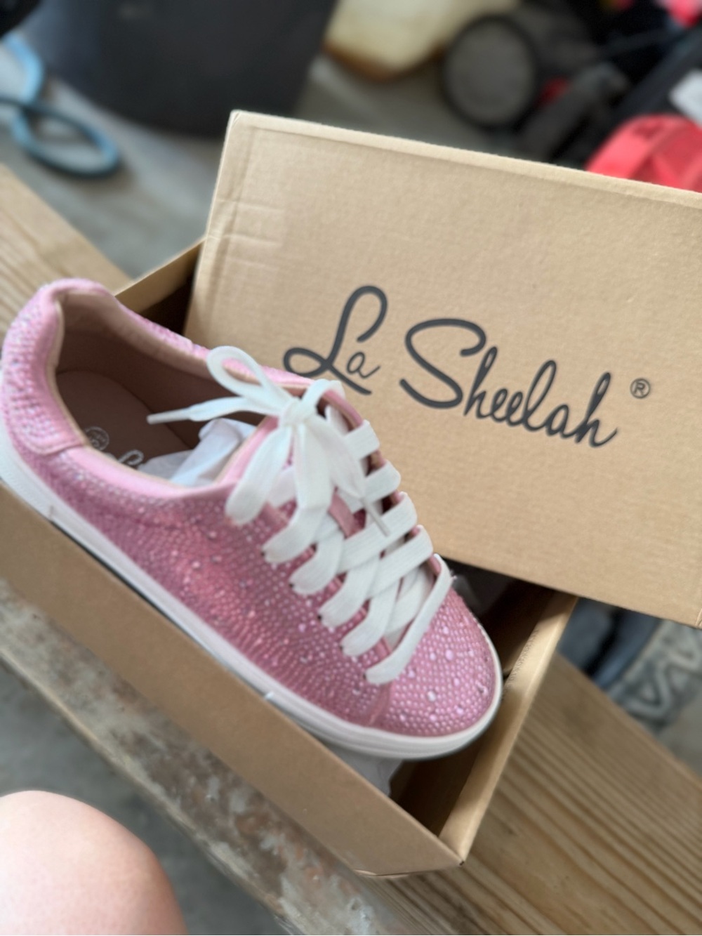Pink Glitter Lace-Up Women's Sneakers